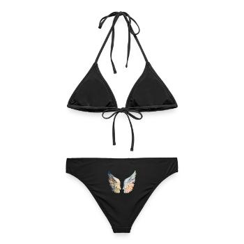 Ailes d'ange pastel artistic - Bikini femme - noir - Dos - AI Model Female 172 light (172cm)