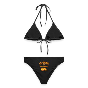 halloween, citrouille, citrouilles - Bikini femme - noir - Dos - AI Model Female 172 light (172cm)