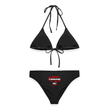 Slogan humoristique contre la maladie - Bikini femme - noir - Dos - AI Model Female 172 light (172cm)