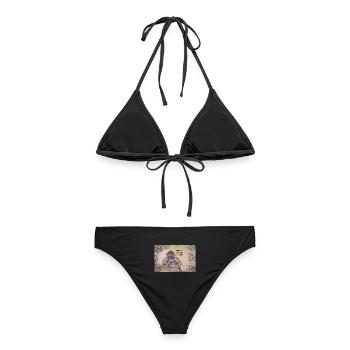 Fill is trying not to miss another call - Frauen Bikini - Schwarz - Hinten - AI Model Female 172 light (172cm)