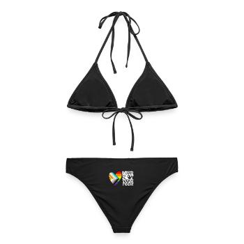 🌈♿ Diversifiez votre alimentation – Progress, Pride&Disability - Bikini femme - noir - Dos - AI Model Female 172 light (172cm)