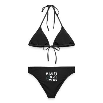 Nauti mais gentil – Cadeau de jeux de mots à la voile - Bikini femme - noir - Dos - AI Model Female 172 light (172cm)