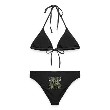 Motif d’accordage du camouflage de la culture du kick de la coup d’aigre - Bikini femme - noir - Dos - AI Model Female 172 light (172cm)