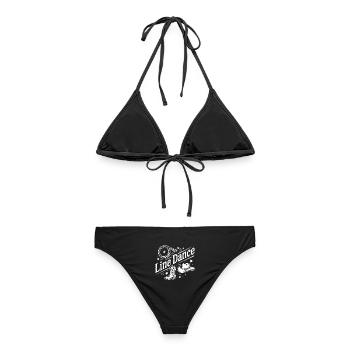 Line Dance Western Motiv - Frauen Bikini - Schwarz - Hinten - AI Model Female 172 light (172cm)