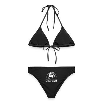 Zebu Stolz Stark Logo - Frauen Bikini - Schwarz - Hinten - AI Model Female 172 light (172cm)