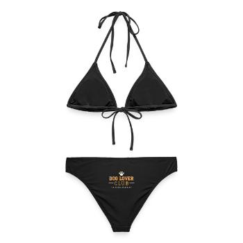 Dog Lover Club – Varsity College Style - Frauen Bikini - Schwarz - Hinten - AI Model Female 172 light (172cm)