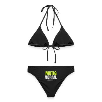 Mutig voran – Josua 1,9 - Frauen Bikini - Schwarz - Hinten - AI Model Female 172 light (172cm)