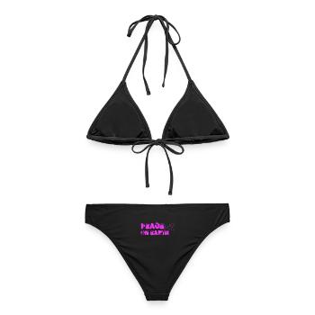 Peace on Earth with Bird pink - Frauen Bikini - Schwarz - Hinten - AI Model Female 172 light (172cm)
