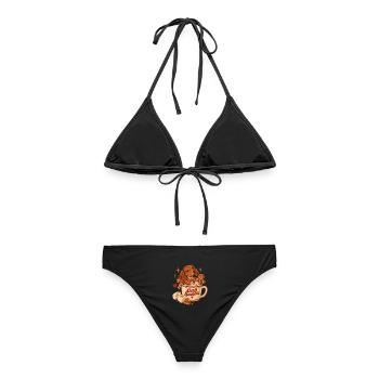 Cozy Season Dachshund - Frauen Bikini - Schwarz - Hinten - AI Model Female 172 light (172cm)