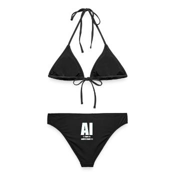 AI Is Here to Understand Me – White Design - Frauen Bikini - Schwarz - Hinten - AI Model Female 172 light (172cm)