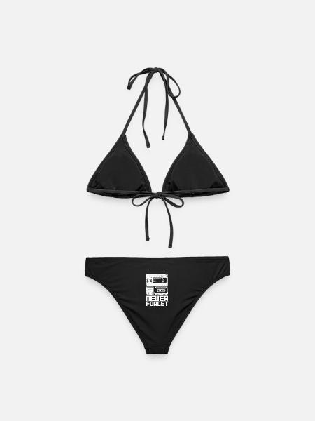 Retro Kassette Design für Musikfans - Frauen Bikini - Schwarz