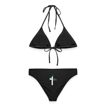 FORGIVEN Cross Doves White Grace Verse - Women's Bikini - black - Back - AI Model Female 172 light (172cm)