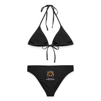 Ja, ich bin ein Junge. Nein, ich schneide mir nicht die Haare. - Frauen Bikini - Schwarz - Hinten - AI Model Female 172 light (172cm)