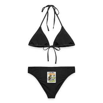 Faultier auf Fahrrad - Frauen Bikini - Schwarz - Hinten - AI Model Female 172 light (172cm)