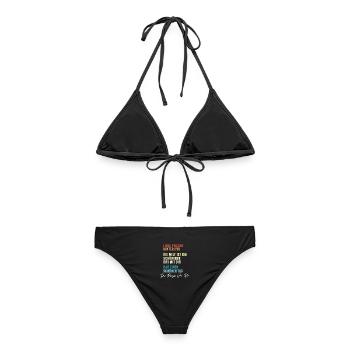Liebe Person vor mir Spruch love Liebe Freude - Frauen Bikini - Schwarz - Hinten - AI Model Female 172 light (172cm)