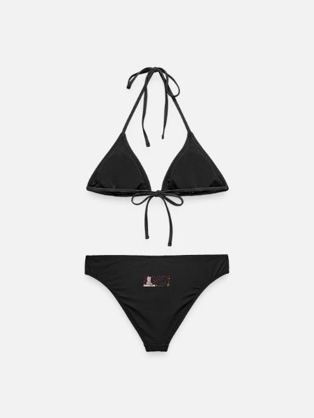 Kultiger Wolf Weihnachten, MÄHrry Christmähs Herz - Frauen Bikini - Schwarz