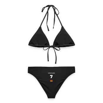 Oliver Pilsner 7 Deutschland - Malletrikot - Frauen Bikini - Schwarz - Hinten - AI Model Female 172 light (172cm)