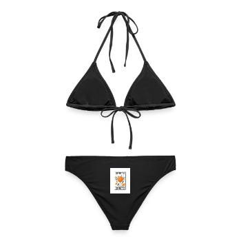 Spritz Glas Botanik Design - Frauen Bikini - Schwarz - Hinten - AI Model Female 172 light (172cm)