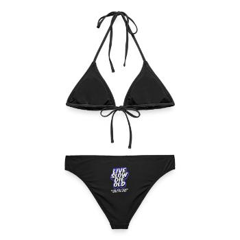 Live Slow Die Old - LSDO - Women's Bikini - black - Back - AI Model Female 172 light (172cm)