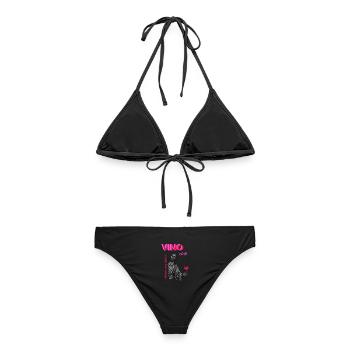VINO Club: Heiliges Weinglas - Frauen Bikini - Schwarz - Hinten - AI Model Female 172 light (172cm)
