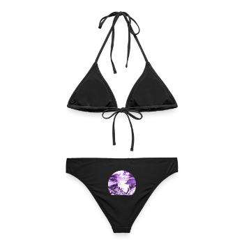 Lila Tattoo - Frauen Bikini - Schwarz - Hinten - AI Model Female 172 light (172cm)