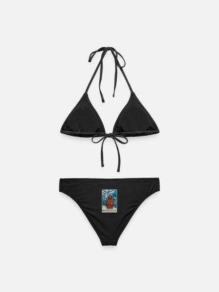 Traditionelles Morocco Motiv mit Teekunde - Frauen Bikini - Schwarz