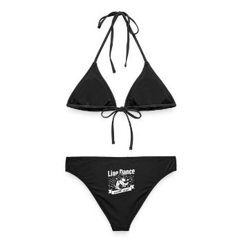 Line Dance Boots Spruch - Frauen Bikini - Schwarz - Hinten - AI Model Female 172 light (172cm)