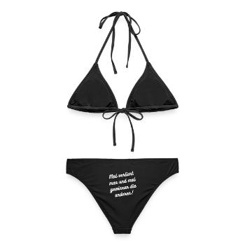HN Mal verliert man, mal gewinnt die anderen - Frauen Bikini - Schwarz - Hinten - AI Model Female 172 light (172cm)