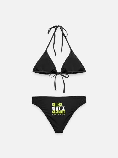 Geliebt. Gerettet. Gesendet. – 1. Johannes 4,10 - Frauen Bikini - Schwarz