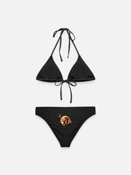 Löwe mit Schmetterling - Frauen Bikini - Schwarz