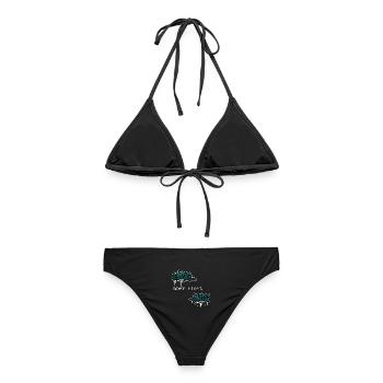 Einzig… aber nicht …artig Einzigartig Spruch - Frauen Bikini - Schwarz - Hinten - AI Model Female 172 light (172cm)