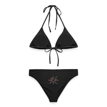 Anneau coloré de kayaks de style néon pour eaux vives - Bikini femme - noir - Dos - AI Model Female 172 light (172cm)