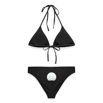 Surfer-Silhouette - Frauen Bikini - Schwarz - Hinten - AI Model Female 172 light (172cm)