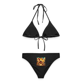 Meerschwein Chaos - Frauen Bikini - Schwarz - Hinten - AI Model Female 172 light (172cm)