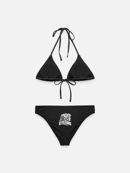 Weiterfahren – Motorrad-Bergabenteuer - Frauen Bikini - Schwarz