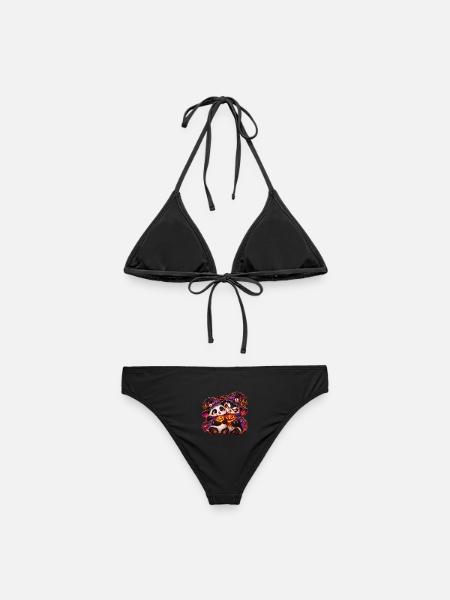 Pand'Halloween Panda-Kuschung (Yin-Yang) - Frauen Bikini - Schwarz