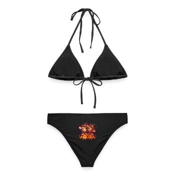 Giraffe Gir'Halloween-Kuschel (Yin-Yang) - Frauen Bikini - Schwarz - Hinten - AI Model Female 172 light (172cm)