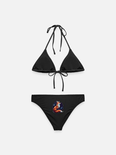 Fuchs mit Sternen - Frauen Bikini - Schwarz
