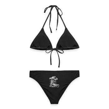 Western Line Dance - Frauen Bikini - Schwarz - Hinten - AI Model Female 172 light (172cm)