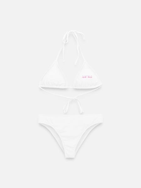 Herzschlag EKG  - Frauen Bikini - Weiß