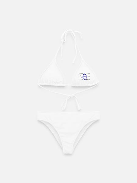 Triode im Kalligrafie Stil mit Text - Frauen Bikini - Weiß