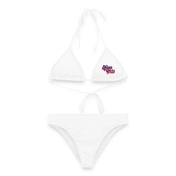 Wickel meine Fahrt ein - Frauen Bikini - Weiß - Vorne - AI Model Female 172 dark (172cm)