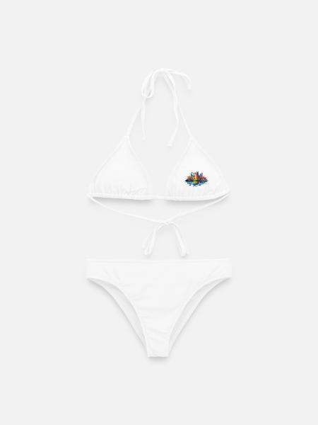 Bunte Skyline Reflektion - Frauen Bikini - Weiß