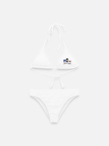 Lustig, nostalgisch – 90er-Jahre-Kid-Retro-Niedliche Tech-Monster - Frauen Bikini - Weiß