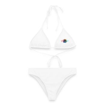 Schwarze Vogelspinne - Frauen Bikini - Weiß - Vorne - AI Model Female 172 dark (172cm)