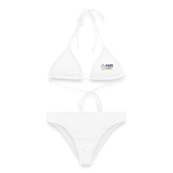 Ponymädchen reitet auf Pferd - Frauen Bikini - Weiß - Vorne - AI Model Female 172 dark (172cm)