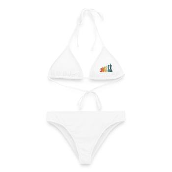 Vintage Schach Grafik Schachfiguren Schachspieler - Frauen Bikini - Weiß - Vorne - AI Model Female 172 dark (172cm)
