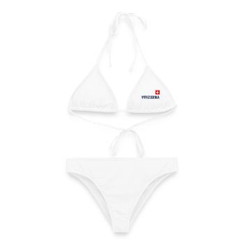 SVIZZERA - SCHWEIZ Trikot Look - mit Fahne Flagge - Frauen Bikini - Weiß - Vorne - AI Model Female 172 dark (172cm)