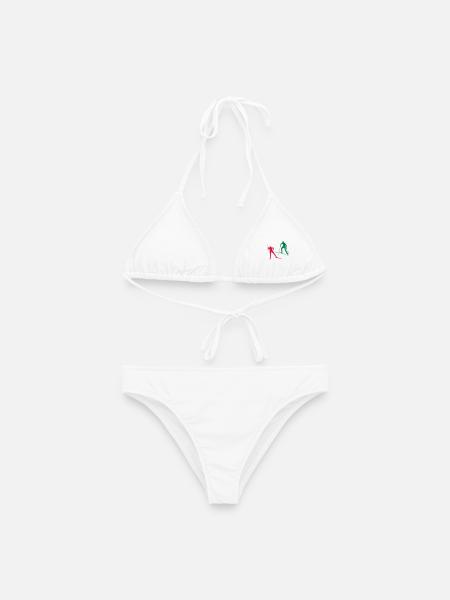 Ski Langlauf in der Loipe - Frauen Bikini - Weiß