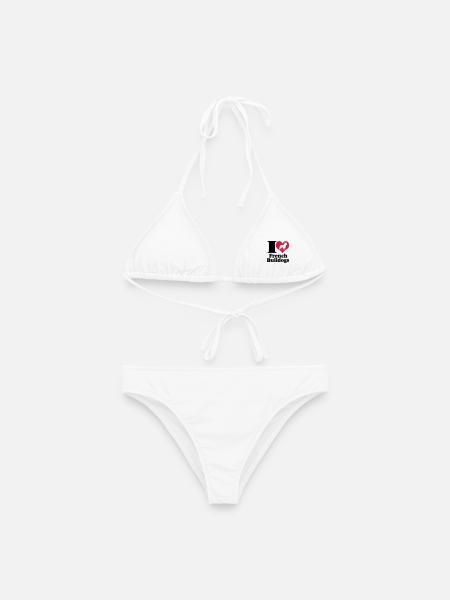 J'aime les bouledogues français ... / + - Bikini femme - blanc